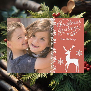 Cartes Pour Fêtes Annuelles Fêtes de Noël Rouge