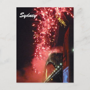 Cartes Pour Fêtes Annuelles feu d'artifice de sydney rouge