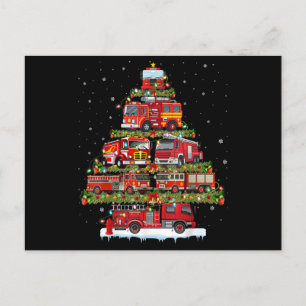 Cartes Pour Fêtes Annuelles Feu de camion feux Pompier Camion d'incendie Noël