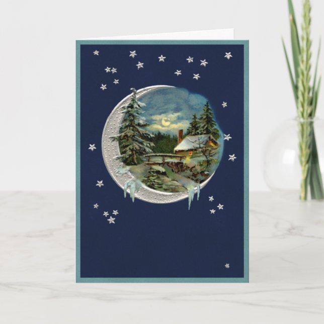 Cartes Pour Fêtes Annuelles Feu de lune dans le Vermont (Devant)