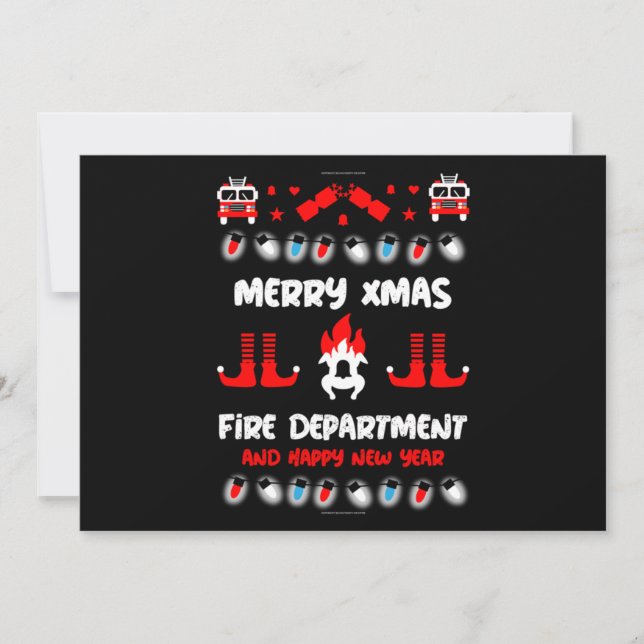 Cartes Pour Fêtes Annuelles Feu de pompier laide xmas (Devant)