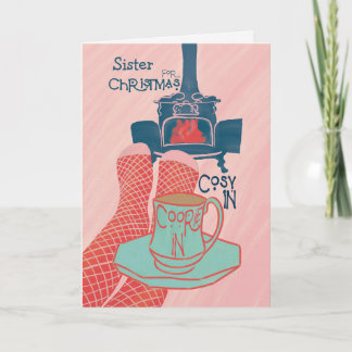 Cartes Pour Fêtes Annuelles Feu de thé Lover Noël cosy