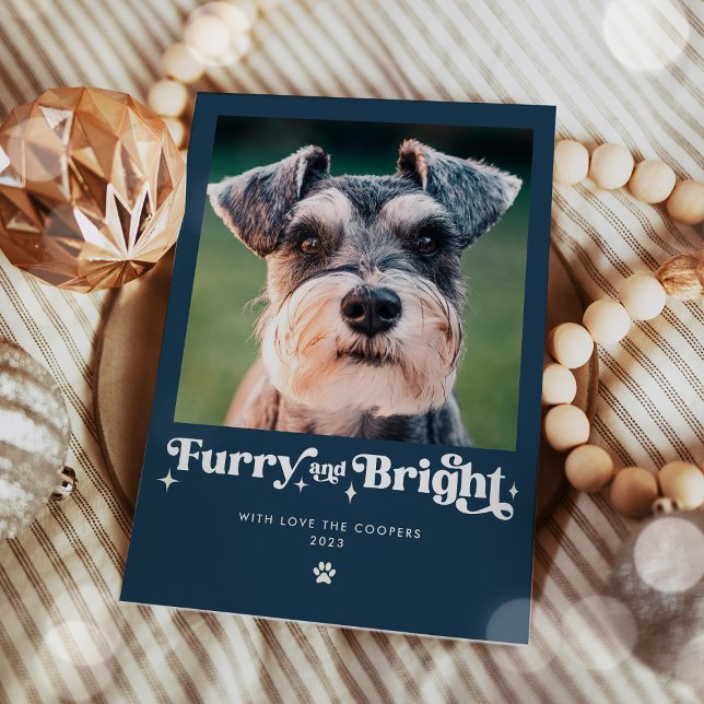 Cartes Pour Fêtes Annuelles Feu et Chien brillant Photo Drôle Noël (Créateur téléchargé)