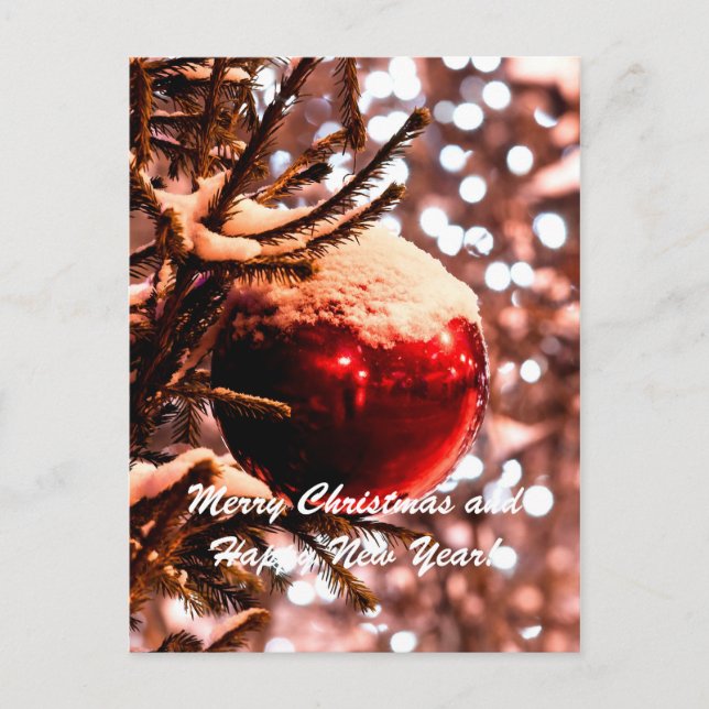Cartes Pour Fêtes Annuelles Feu rouge de Noël (Devant)