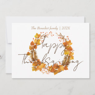 Cartes Pour Fêtes Annuelles feuillage de automne fleuri bon thanksgiving