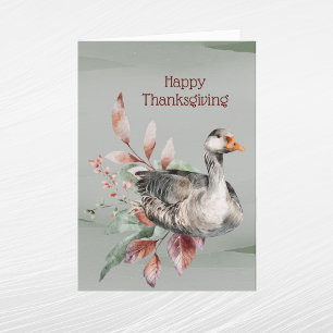 Cartes Pour Fêtes Annuelles Feuillage d'oie verte rustique automne Thanksgivin