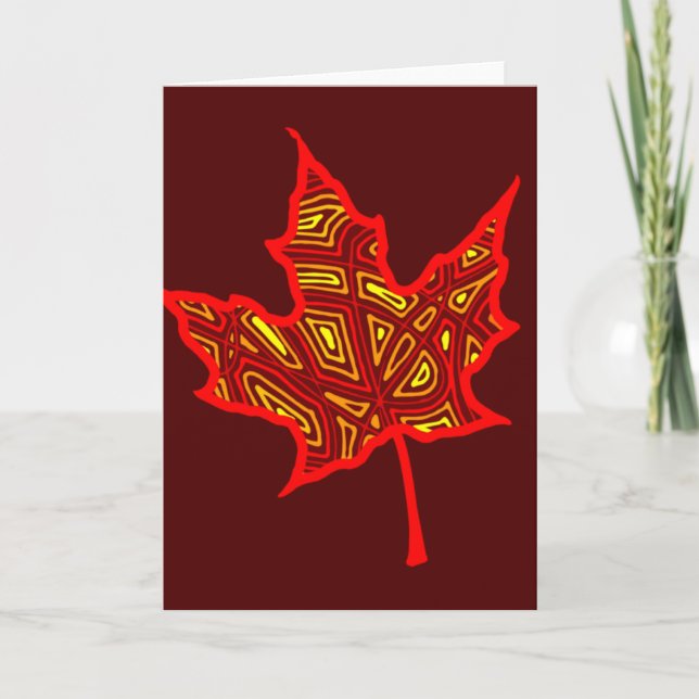 Cartes Pour Fêtes Annuelles Feuille de feu (Devant)