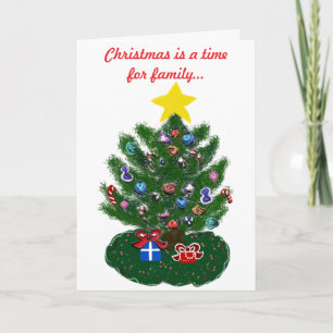 Cartes Pour Fêtes Annuelles Feuille de présence démodée de famille d'arbre de