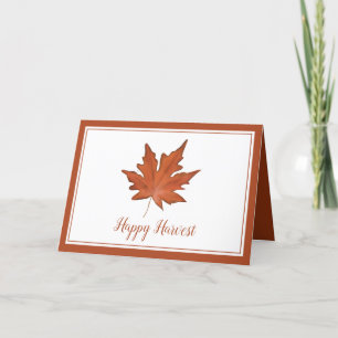 Cartes Pour Fêtes Annuelles Feuille d'érable rouge simple d'automne