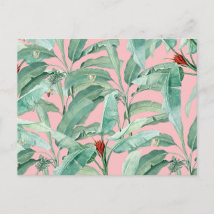 Cartes Pour Fêtes Annuelles Feuilles de bananier tropicales aquarelles moderne