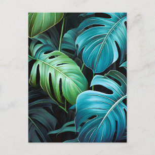 Cartes Pour Fêtes Annuelles Feuilles de Monstera Botanique Feuillage Jungle Tr