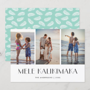 Cartes Pour Fêtes Annuelles Feuilles tropicaux Mele Kalikimaka Photo Noël