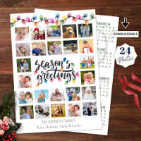 Feux de Noël 24 Collage de photos Calendrier 2026