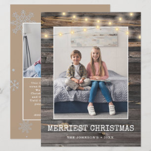 Cartes Pour Fêtes Annuelles Feux de repos rustique Noël le plus joli 2 Photos