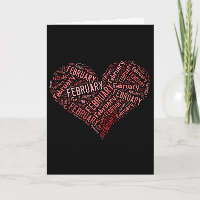 Cartes Pour Fêtes Annuelles Février Coeur (Devant)