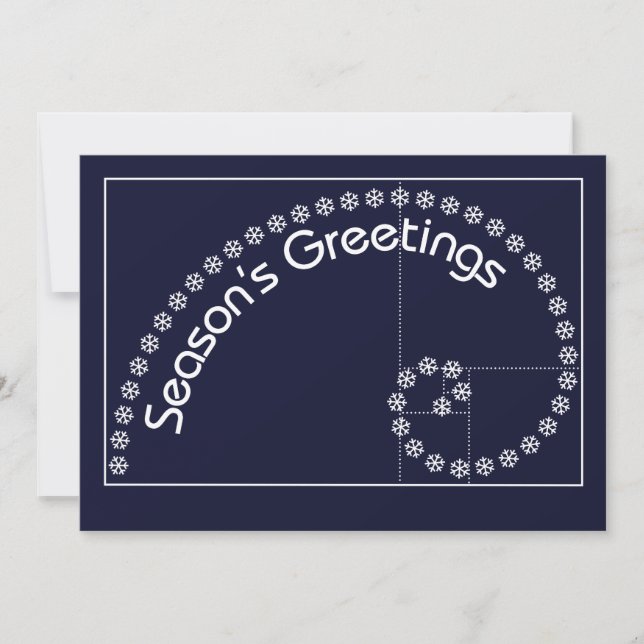 Cartes Pour Fêtes Annuelles Fibonacci, Bonnes Fêtes d'or de rapport (Devant)