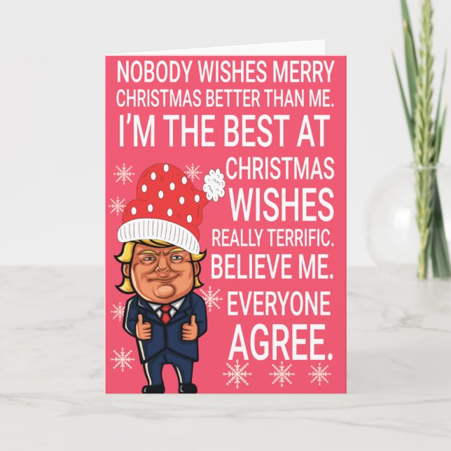 Cartes Pour Fêtes Annuelles Fiche de voeux de Noël drôle Trump (Devant)