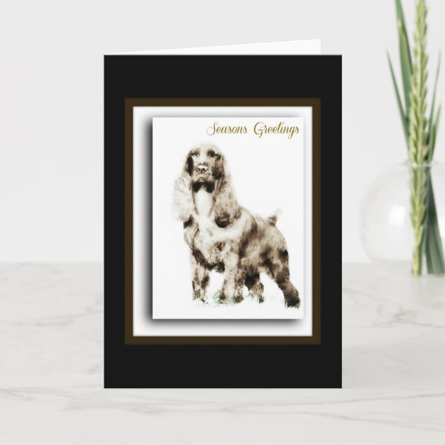 Cartes Pour Fêtes Annuelles Field Spaniel (Devant)