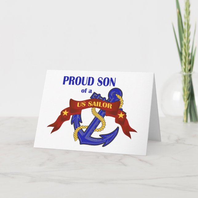Cartes Pour Fêtes Annuelles Fier fils d'un marin américain (Devant)