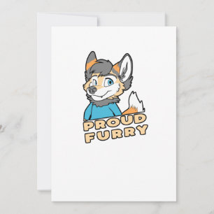 Cartes Pour Fêtes Annuelles Fier Furry mignonne Funny Furry Fandom Fursuit Cad