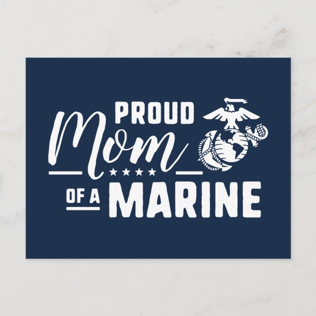 Cartes Pour Fêtes Annuelles Fier maman d'une Marine - Blanc (Devant)