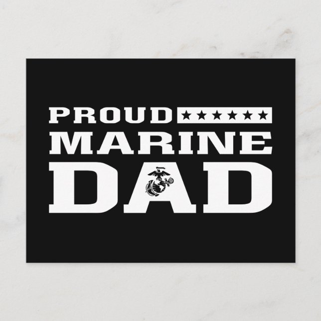 Cartes Pour Fêtes Annuelles Fier Marine Papa - Blanc (Devant)
