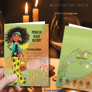 Cartes Pour Fêtes Annuelles Fière de l'histoire noire Femmes fortes Vibrantes
