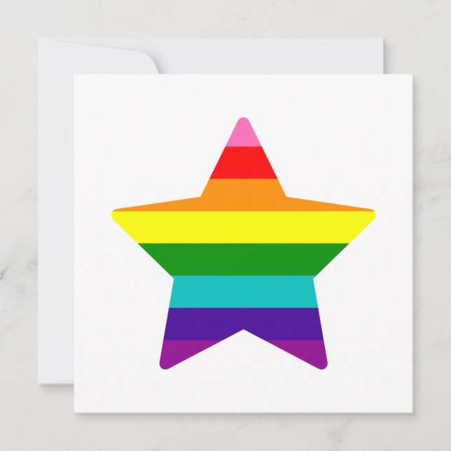 Cartes Pour Fêtes Annuelles Fierté LGBTQ avec drapeau arc-en-ciel étoile de No (Devant)