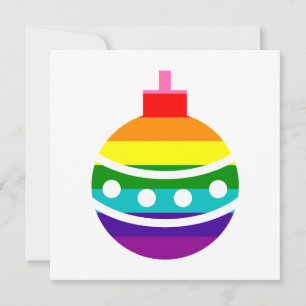 Cartes Pour Fêtes Annuelles Fierté LGBTQ colorée drapeau arc-en-ciel Bauble de