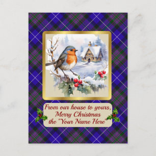 Cartes Pour Fêtes Annuelles Fierté Tartan d'Ecosse avec Robin Personnalisé