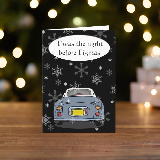 Cartes Pour Fêtes Annuelles Figaras Lapis Figaro Voiture Noël (Happy Fig-mas! A fun figgy themed christmas card to send to your car! (or your figgy loving friends))