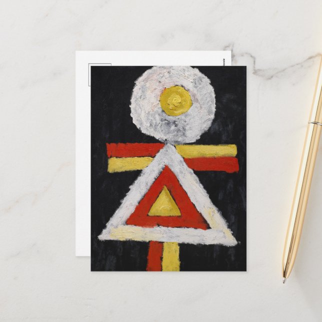 Cartes Pour Fêtes Annuelles Figure géométrique de Marsden Hartley (Devant/Arrière en situation)