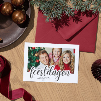 Cartes Pour Fêtes Annuelles Fijne Feestdagen Foto Familie Kerstkaart 