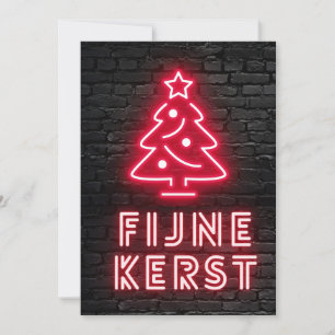 Cartes Pour Fêtes Annuelles Fijne Kerst Rood Neon Kerstmis Xmas