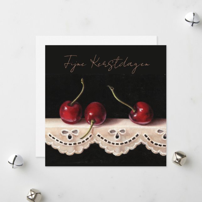 Cartes Pour Fêtes Annuelles Fijne Kerstdagen Kaart (Devant/Arrière en situation)