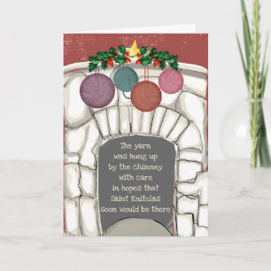 Cartes Pour Fêtes Annuelles Fil de cheminée drôle tricot tricot Noël