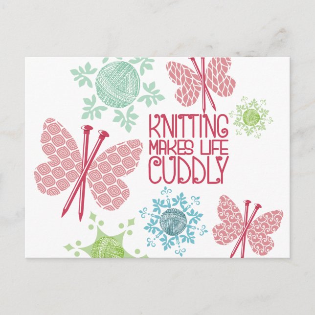 Cartes Pour Fêtes Annuelles Fil de neige tricot de Noël aiguille papillon (Devant)