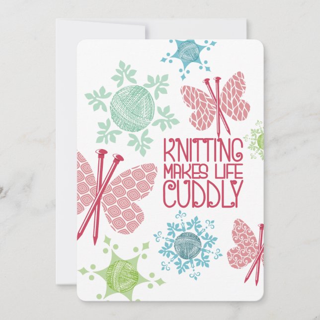 Cartes Pour Fêtes Annuelles Fil de neige tricot de Noël aiguille papillon (Devant)