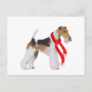Cartes Pour Fêtes Annuelles Fil Fox Terrier Noël