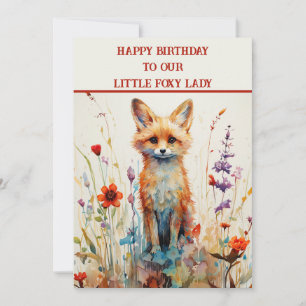 Cartes Pour Fêtes Annuelles Fille 10e anniversaire Renard Abstrait