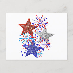 Cartes Pour Fêtes Annuelles Fille 4 juillet Femmes Rouge Blanc Bleu Étoile Amé