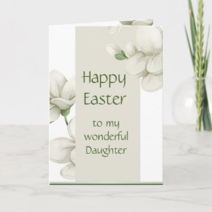Cartes Pour Fêtes Annuelles Fille Bonne Pâques Fleurs Blanches Florales