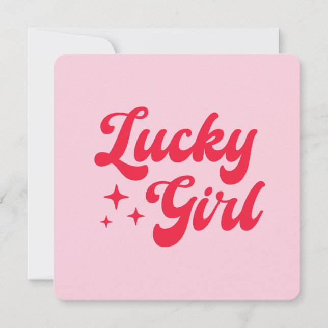 Cartes Pour Fêtes Annuelles Fille chanceuse (Devant)