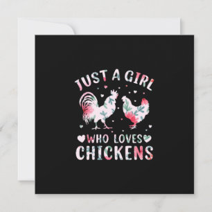 Cartes Pour Fêtes Annuelles Fille d'art de poulet qui aime les poulets