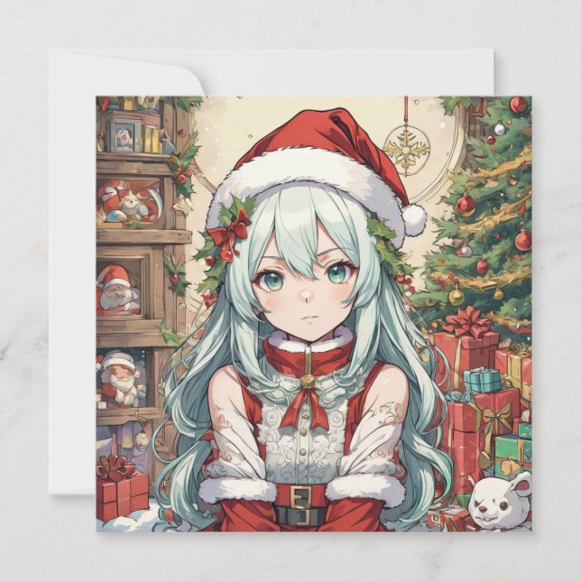 Cartes Pour Fêtes Annuelles fille de Noël (Devant)