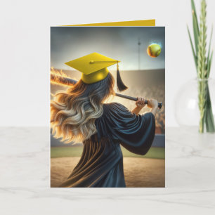 Cartes Pour Fêtes Annuelles Fille diplômée en train de chanter une chauve-sour