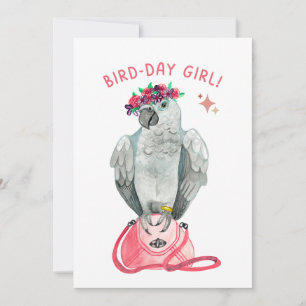 Cartes Pour Fêtes Annuelles Fille d'oiseaux perroquet gris africain Birth