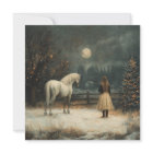 Fille et cheval | Pleine lune Noël d'hiver