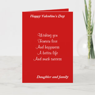 Cartes Pour Fêtes Annuelles Fille et famille Saint-Valentin