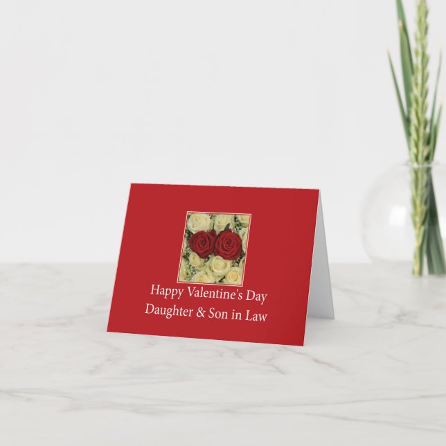 Cartes Pour Fêtes Annuelles Fille et mari Heureuses Saintes-Valentin Roses (Devant)